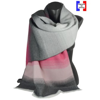 Châle Alexandrin rose et gris made in France