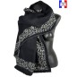 Châle Aiko noir et panthère made in France