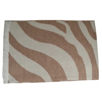 Châle acryl. laine Ambigü beige fabriqué en France