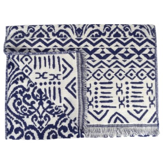 Echarpe homme mérinos Vadim bleue