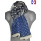 Echarpe homme merinos Victor bleue blanc