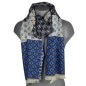 Echarpe homme merinos Victor bleue blanc