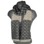 Echarpe homme merinos Victor noir beige Echarpe homme merinos Victor noir beige