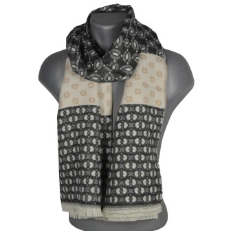 Echarpe homme merinos Victor noir beige