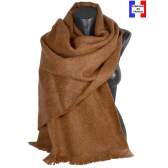 Châle mohair noisette fabriqué en France