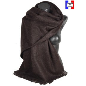 Châle mohair marron fabriqué en France