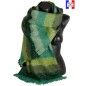 Châle mohair Marina rayé vert fabriqué en France