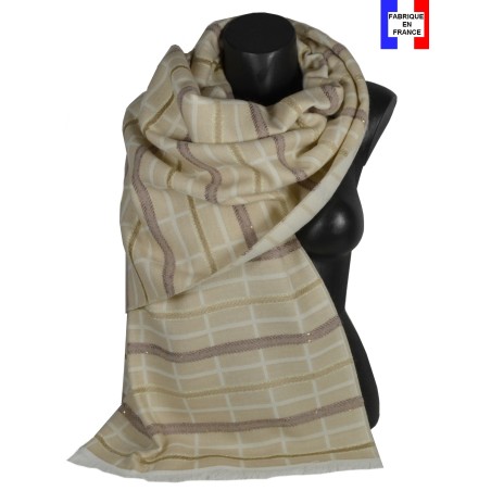 Châle Ariane beige fabriqué en France
