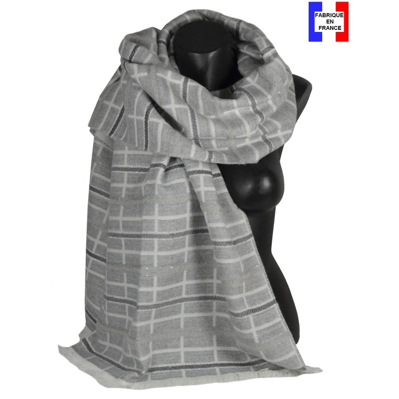 Châle Ariane gris fabriqué en France