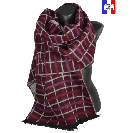 Châle Ariane bordeaux fabriqué en France