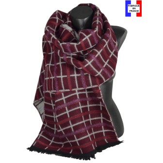 Châle Ariane bordeaux fabriqué en France