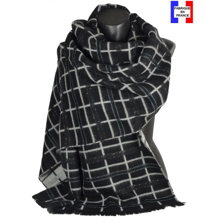 Châle Ariane noir fabriqué en France
