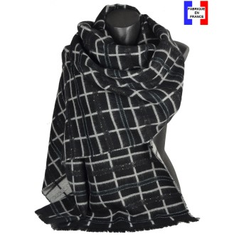 Châle Ariane noir fabriqué en France