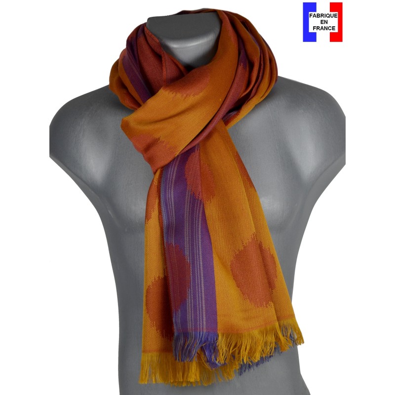Echarpe Inouï microfibre orange-violet fabriquée en France