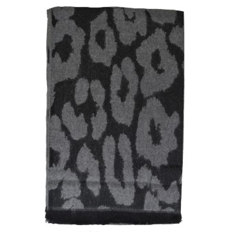 Châle acryl. laine Angola gris fabriqué en France