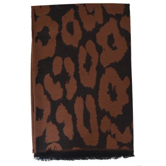 Châle acryl. laine Angola marron fabriqué en France