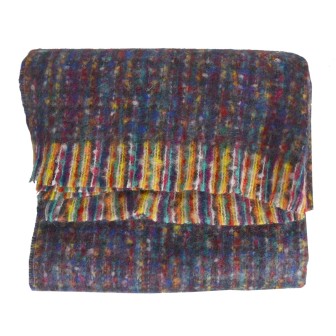 Châle mohair Milkshake bleu fabriqué en France