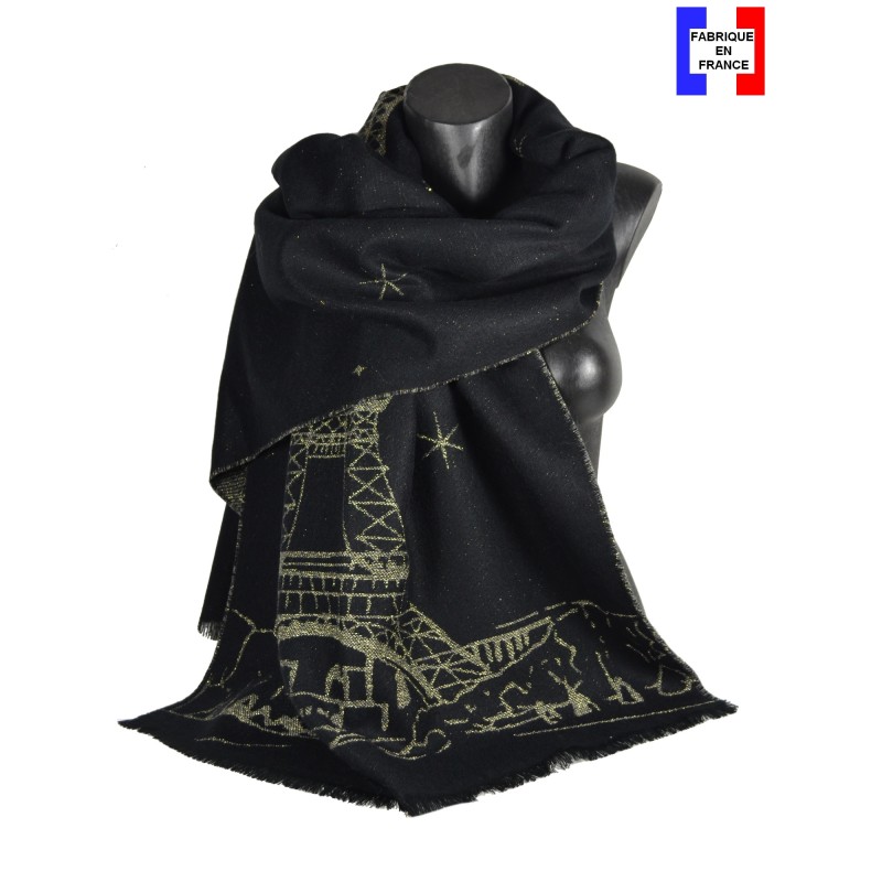 Châle Eiffel noir made in France