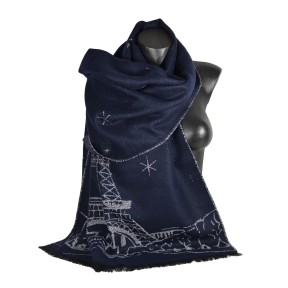 Châle Adélie bleu made in France