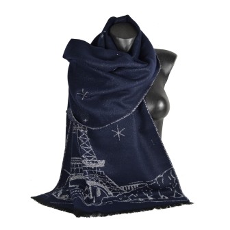 Châle Adélie bleu made in France