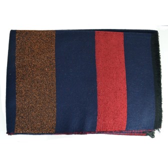 Châle Abaca bleu et bordeaux made in France