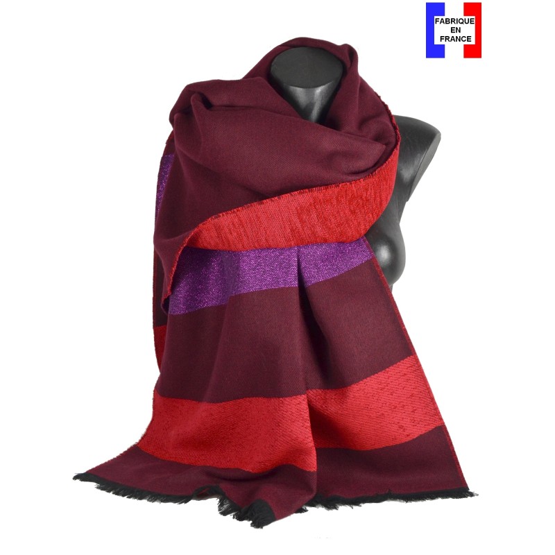 Châle Abaca rouge et rose made in France