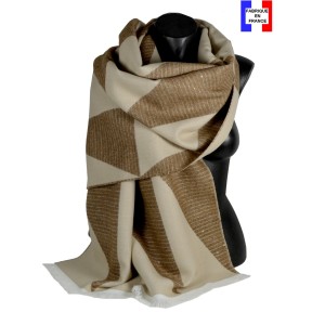 Châle Acade beige sequins made in France