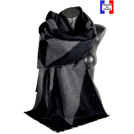 Châle Acade noir sequins made in France