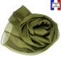 Foulard mousseline soie kaki fabriqué en France