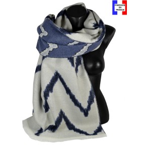 Châle Abysse bleu made in France