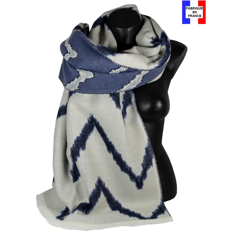 Châle Abysse bleu made in France