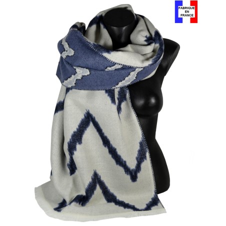 Châle Abysse bleu made in France