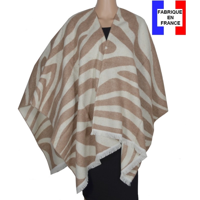 Poncho Ambigü beige made in France