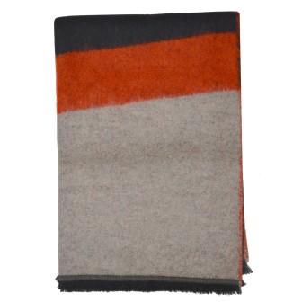 Poncho Alfa noir et orange made in France