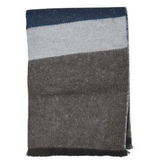 Poncho Alfa bleu et beige made in France