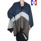 Poncho Alfa bleu et beige made in France