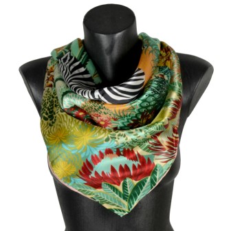 Carré en soie zebre