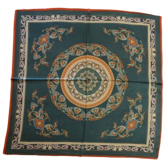 Carré soie 65cm kaki