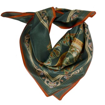 Carré soie 65cm kaki