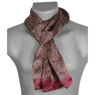 Foulard en soie homme paisley rouge