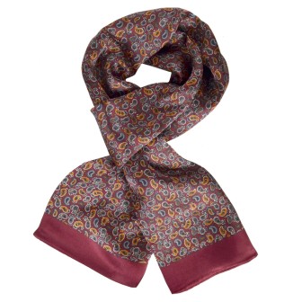 Foulard en soie homme paisley rouge