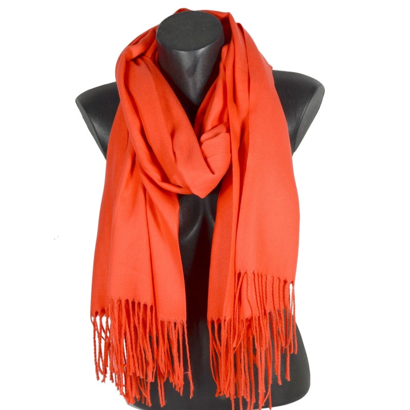 Echarpe très douce cachemire-laine corail