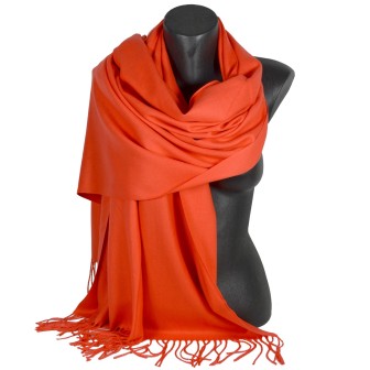 Echarpe très douce cachemire-laine corail