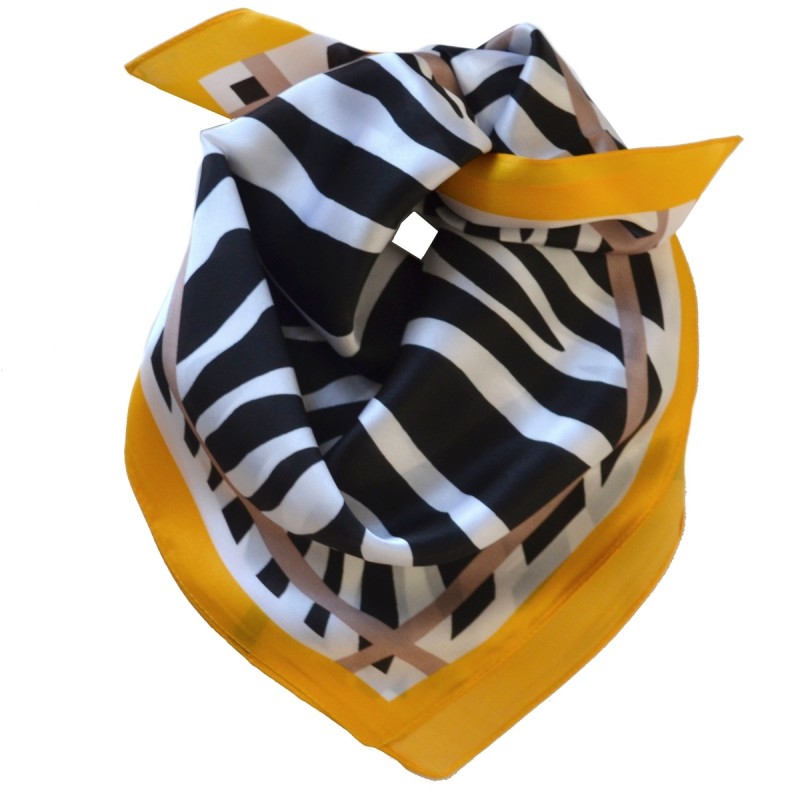 Carré soie 65cm zebre