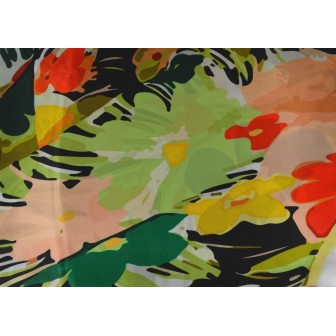 Grand carré de soie multicolore