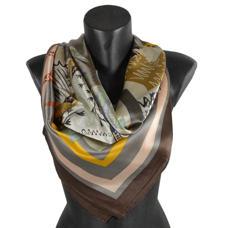 Grand carré de soie paysage palmier