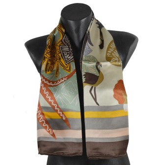 Grand carré de soie paysage palmier