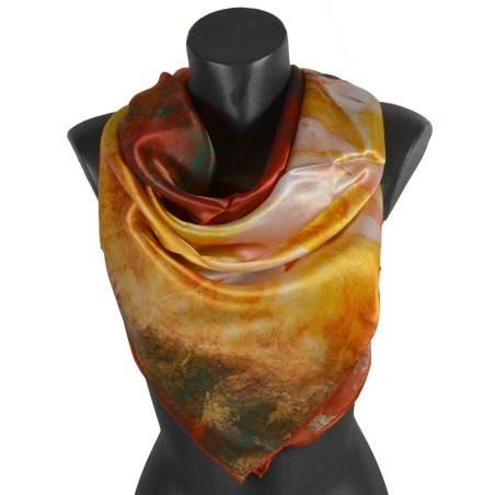 Grand carré de soie fleurs