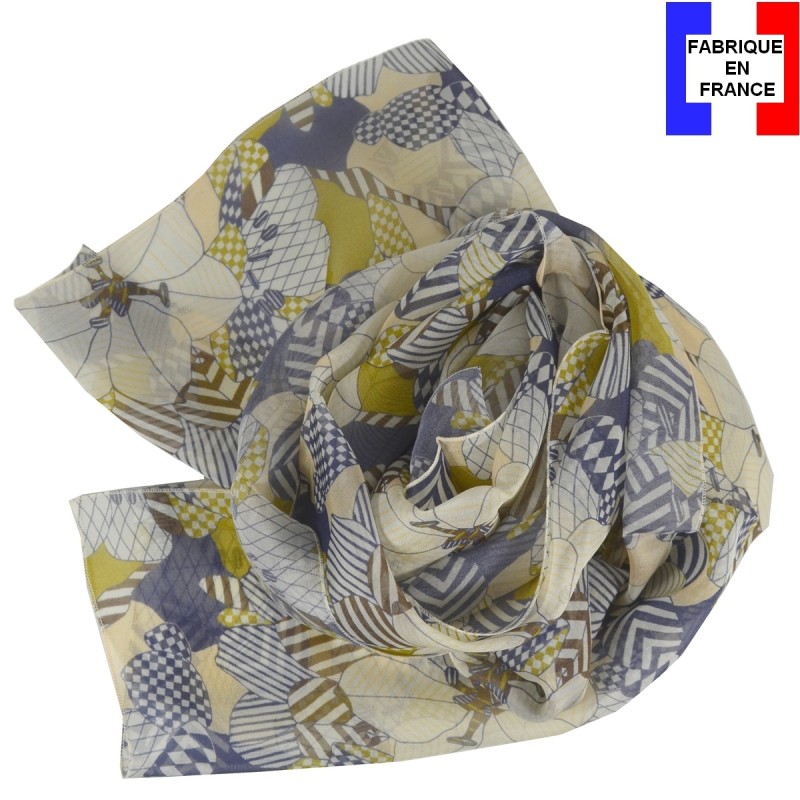 Foulard en soie Valentin fabriqué en France