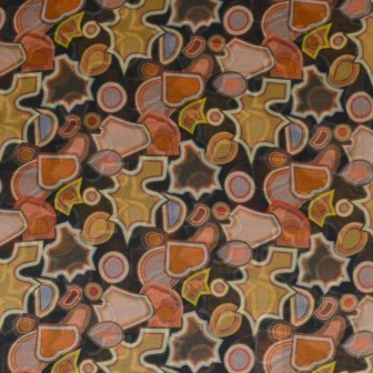 Foulard en soie Puzzle marron fabriqué en France